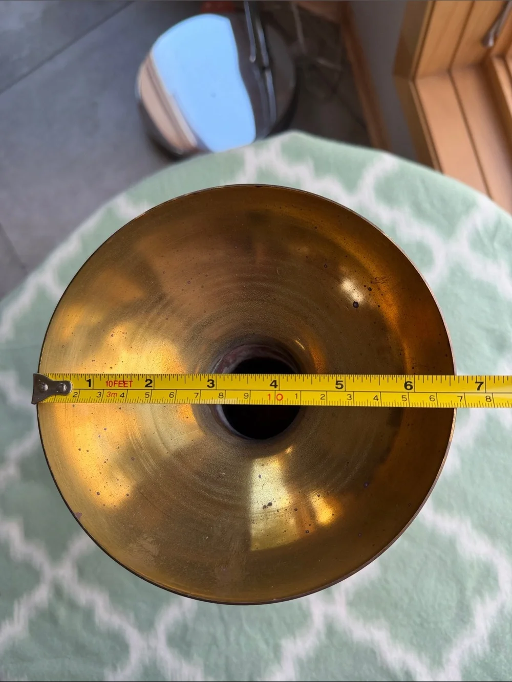 Vintage made in Spain Brass Candlestick Holder with Copper Accent